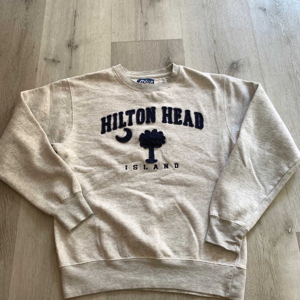 Blue 84 Hilton Head Island Sweatshirt Small Gray Crewneck South Carolina Coastal